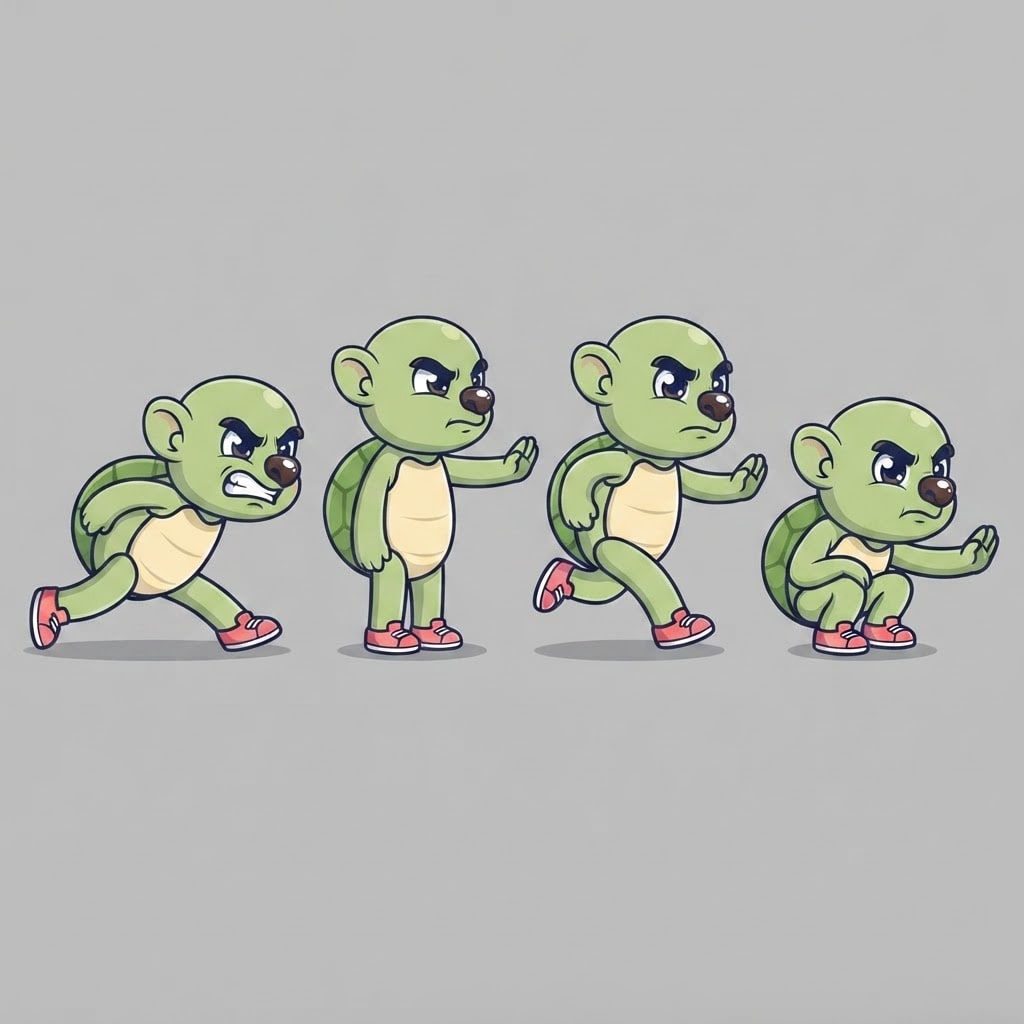 Image: Pose sheet of THIS EXACT character. Draw the same
