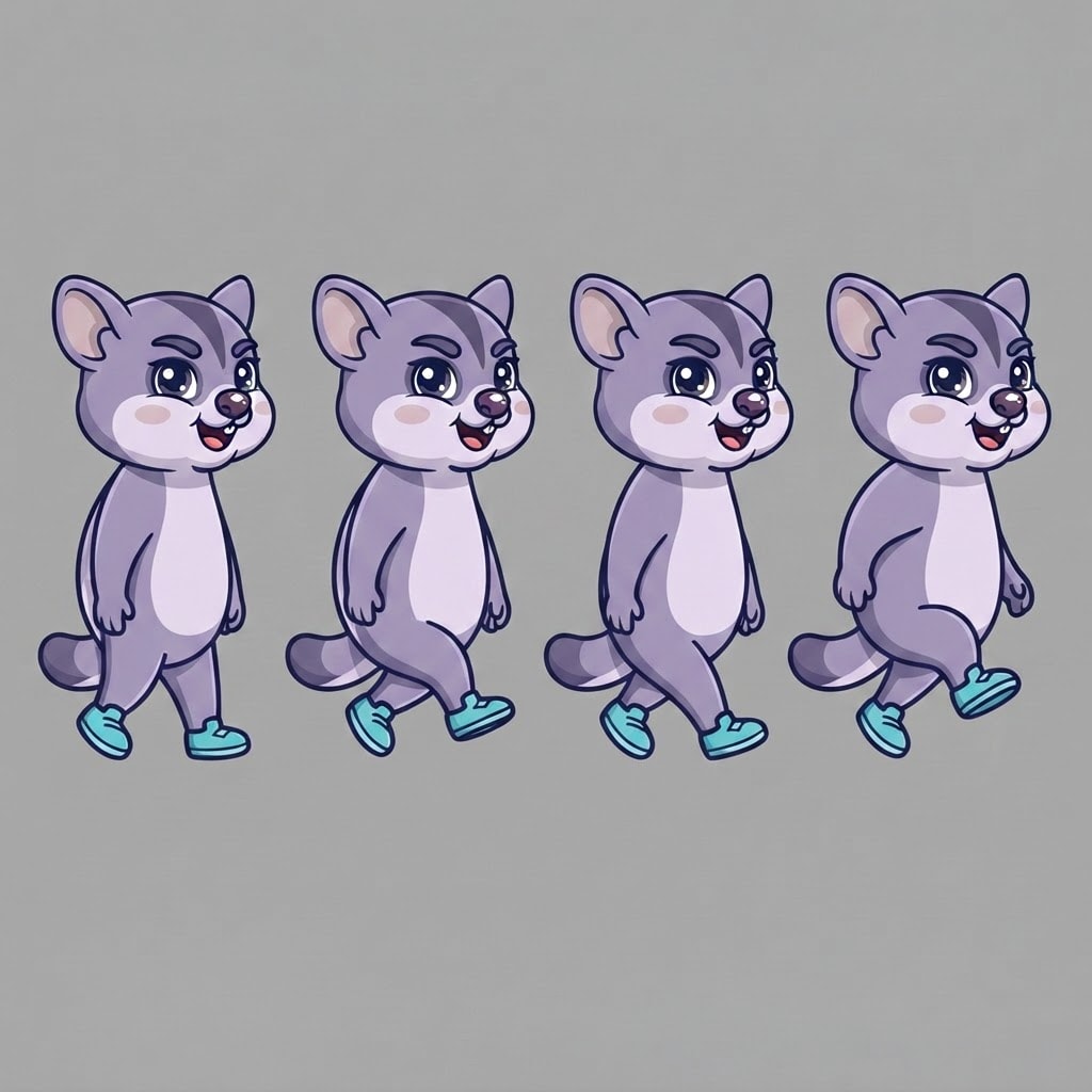 Image: Pose sheet of THIS EXACT character. Draw the same