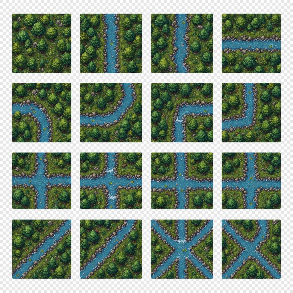 A seamless 2D tile sheet of (3)