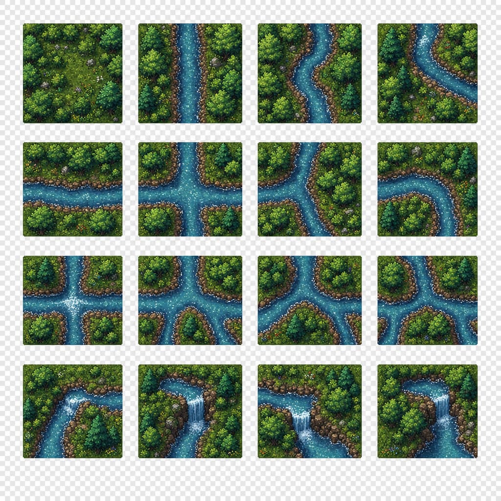 A seamless 2D tile sheet of