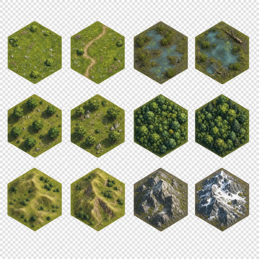 Hexagonal Terrain Tiles (2)