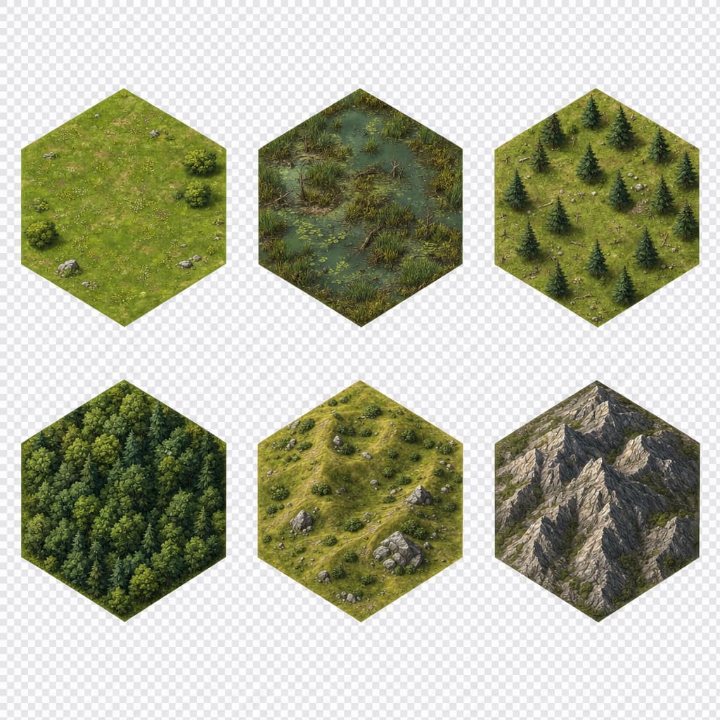 Hexagonal Terrain Tiles (2)
