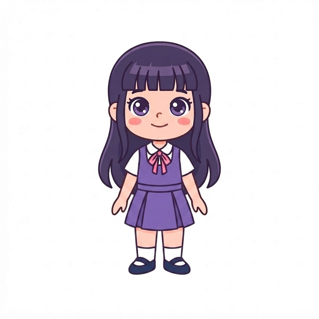 Image: Change ONLY her clothes to a school uniform: white