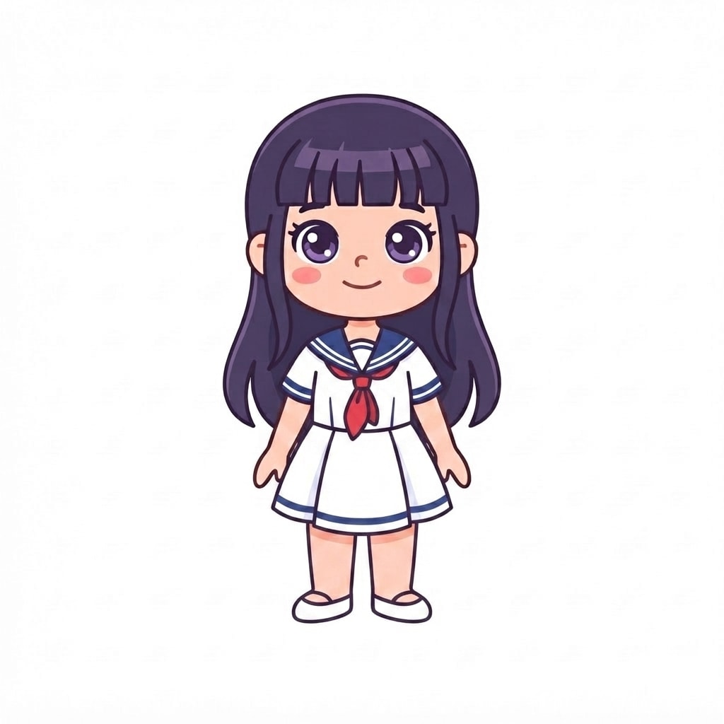Image: Change ONLY her clothes to a sailor outfit: white