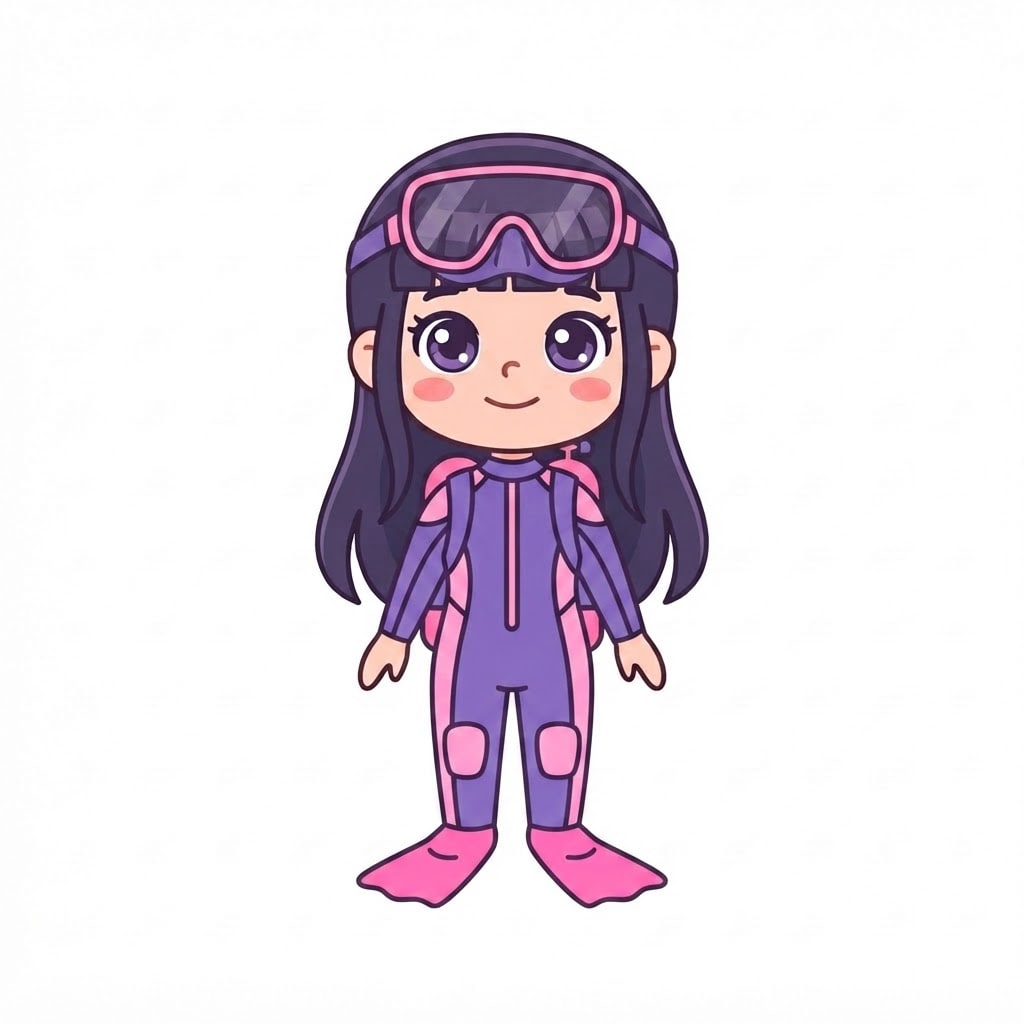 Image: Change ONLY her clothes to a scuba diving outfit: