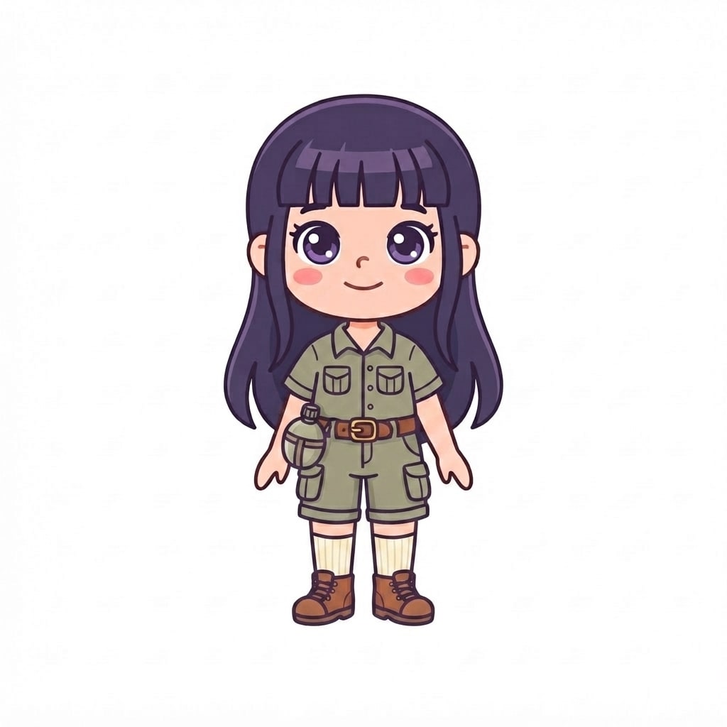 Image: Change ONLY her clothes to an explorer outfit: kha