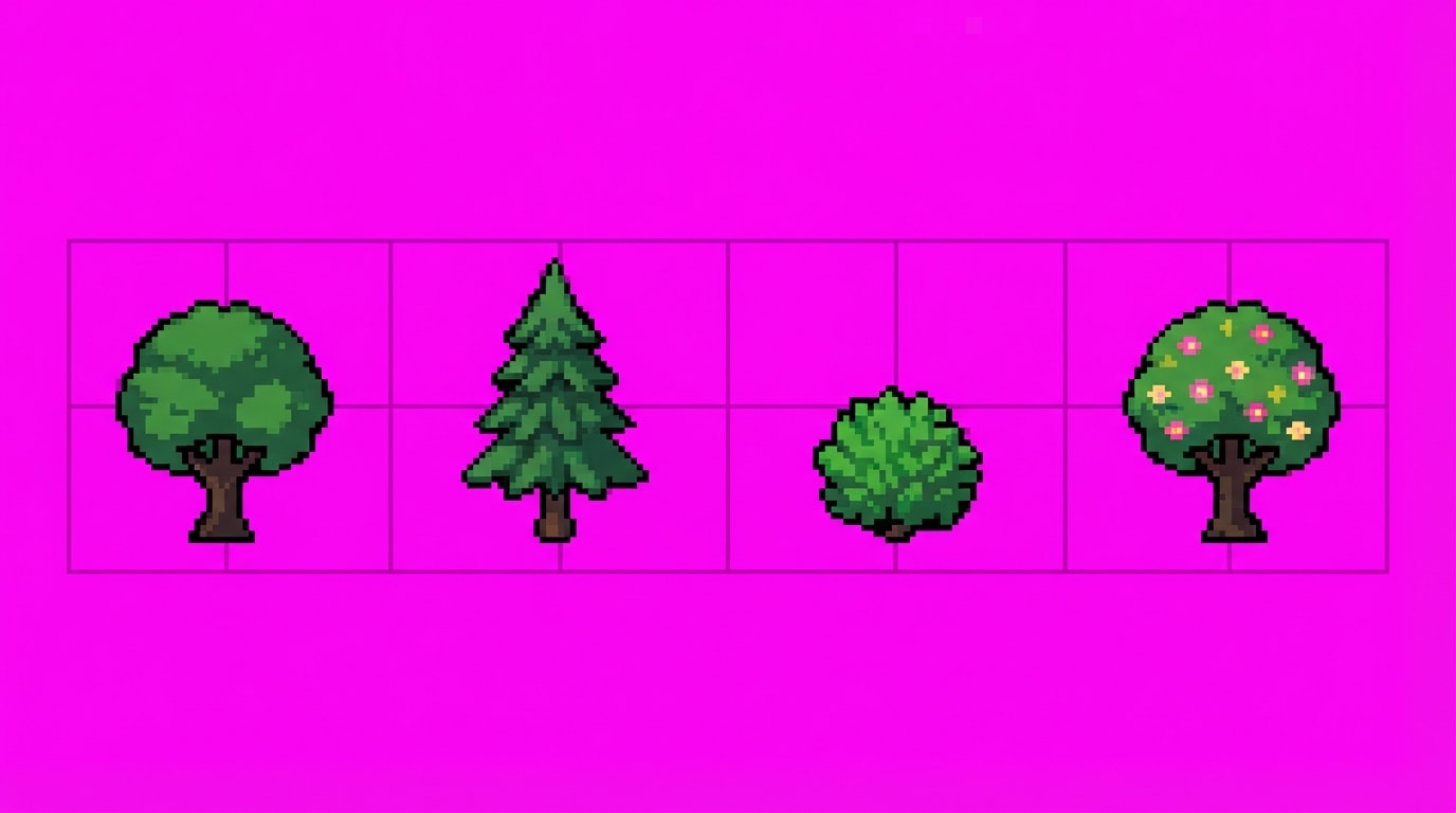 Garden Trees - 4 Variant Sprite Sheet