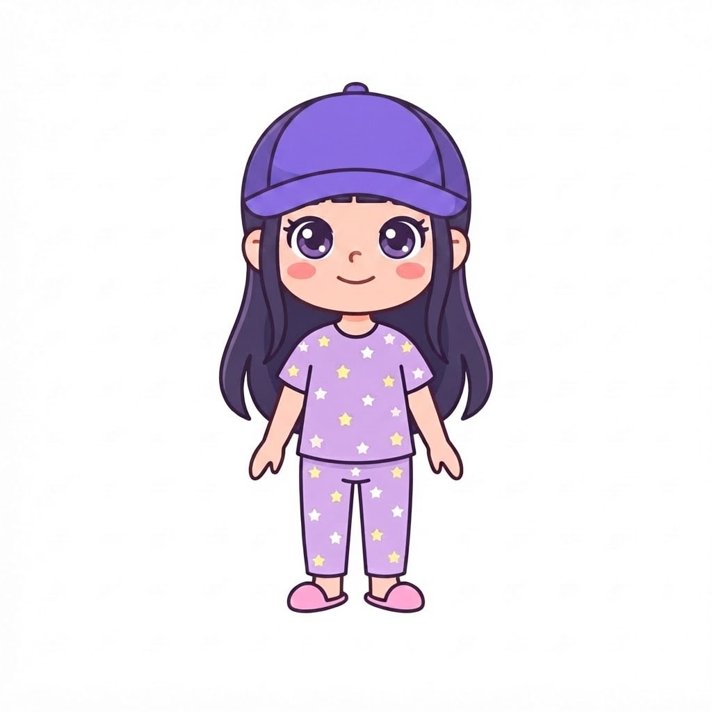 Image: Keep this exact image but ADD a violet baseball ca
