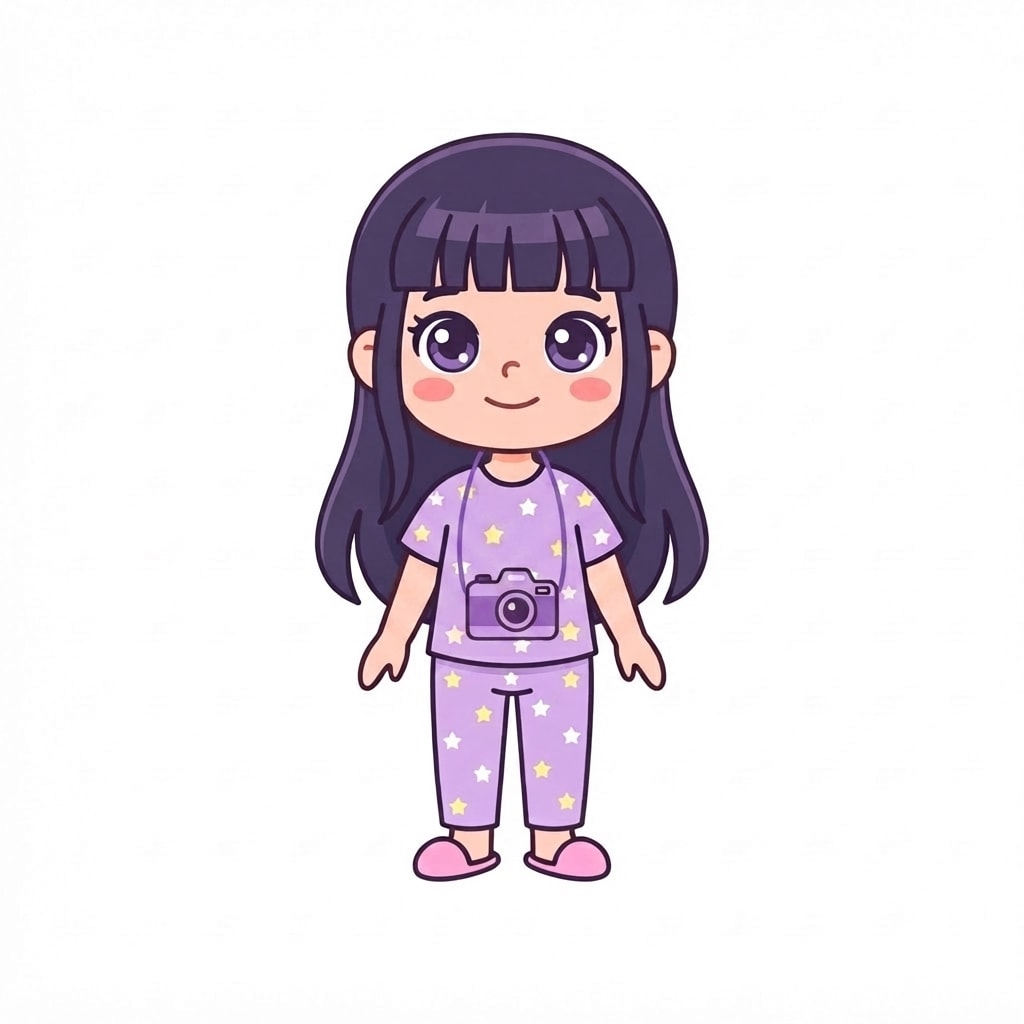Image: Keep this exact image but ADD a small violet camer