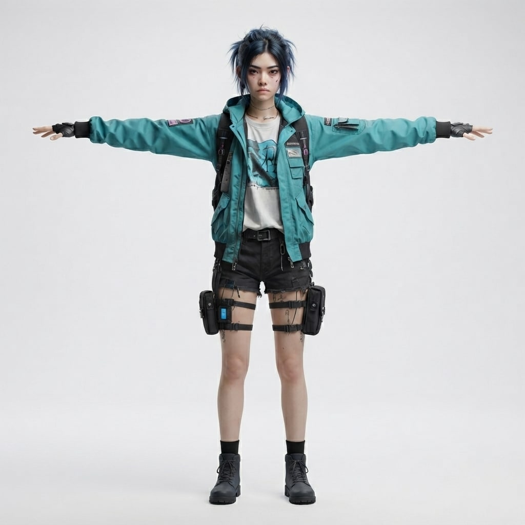 Orphan - cyberpunk street kid (concept v2-2)