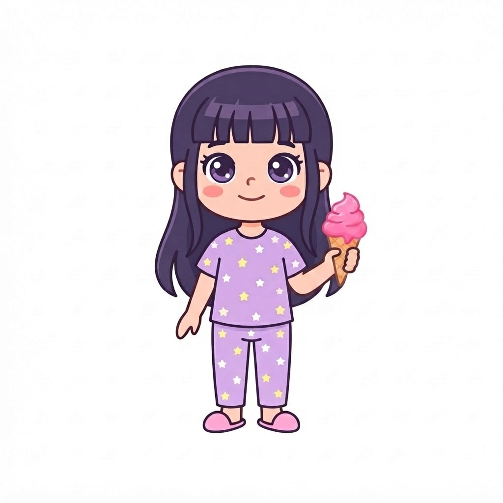 Image: Keep this exact image but ADD a pink ice cream con