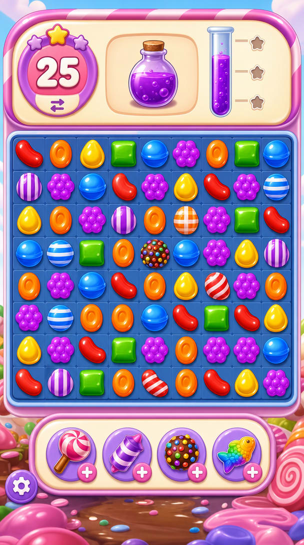 Candy Soda Puzzle Board UI
