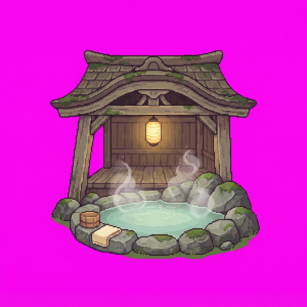 Image: Pixel art game sprite of a single small outdoor ho