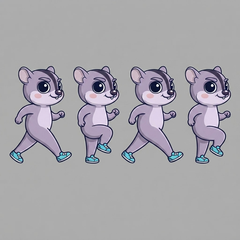 Image: Pose sheet of THIS EXACT character. Draw the same