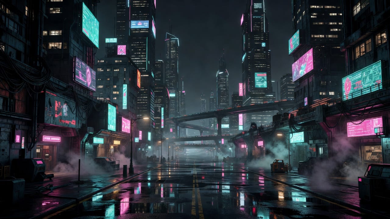 Cyberpunk City Background