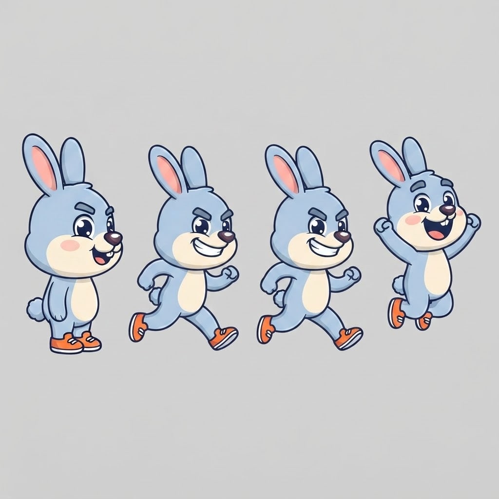 Image: Pose sheet of THIS EXACT character. Draw the same