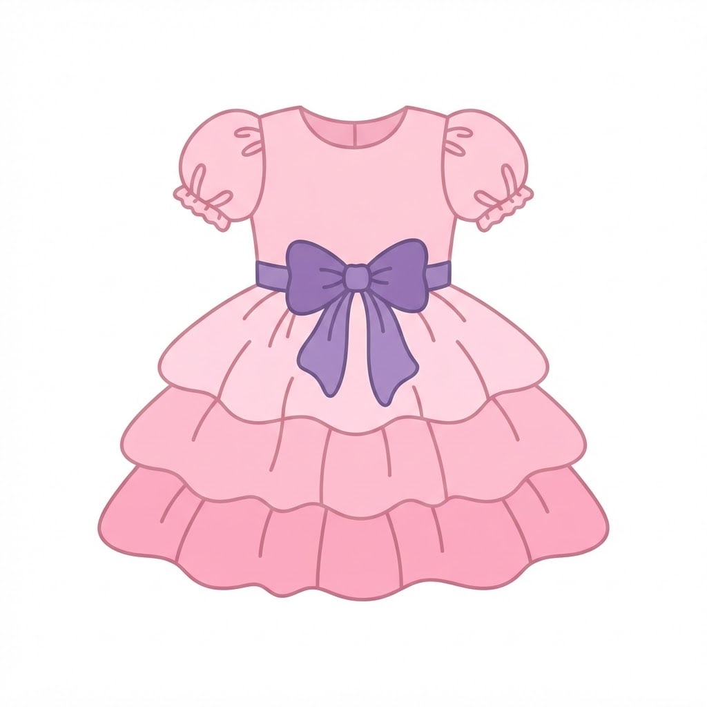 Image: Flat 2D cartoon illustration of a single pink laye
