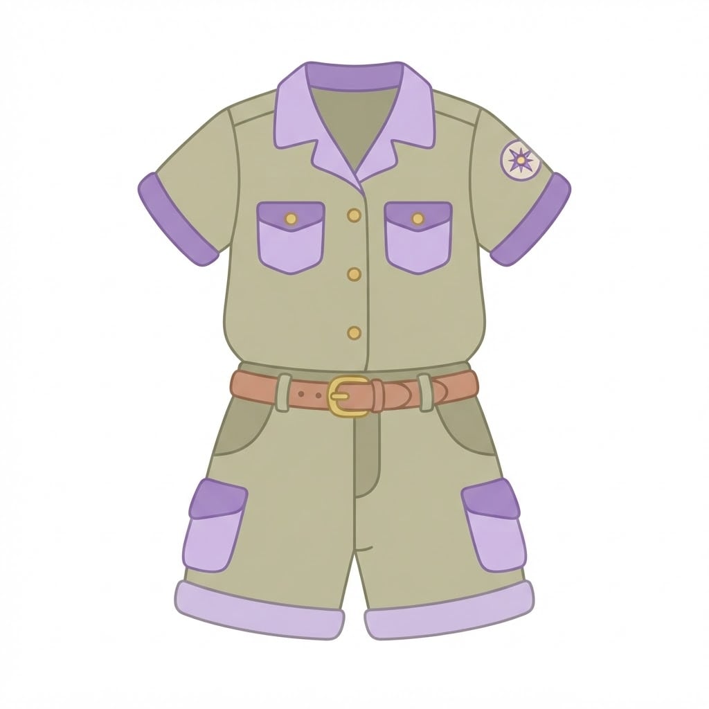 Image: Flat 2D cartoon illustration of a single explorer
