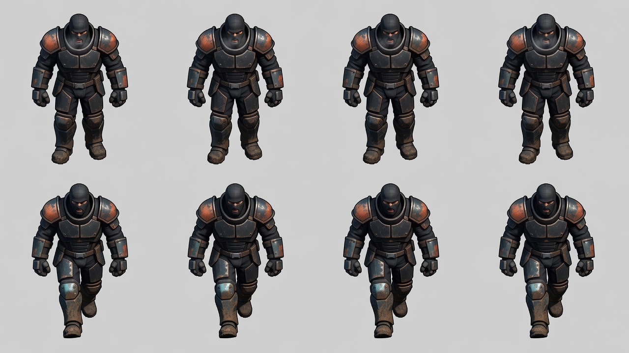 Realistic Tank Enemy Sprite Sheet