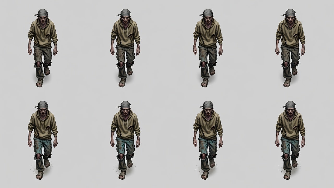 Realistic Grunt Enemy Sprite Sheet