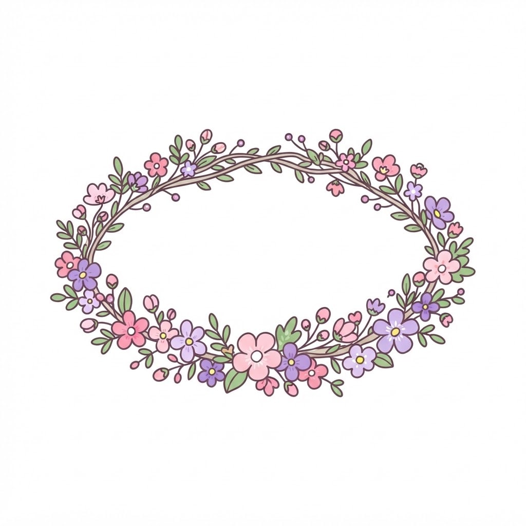 Image: Flat 2D cartoon illustration of a single flower cr