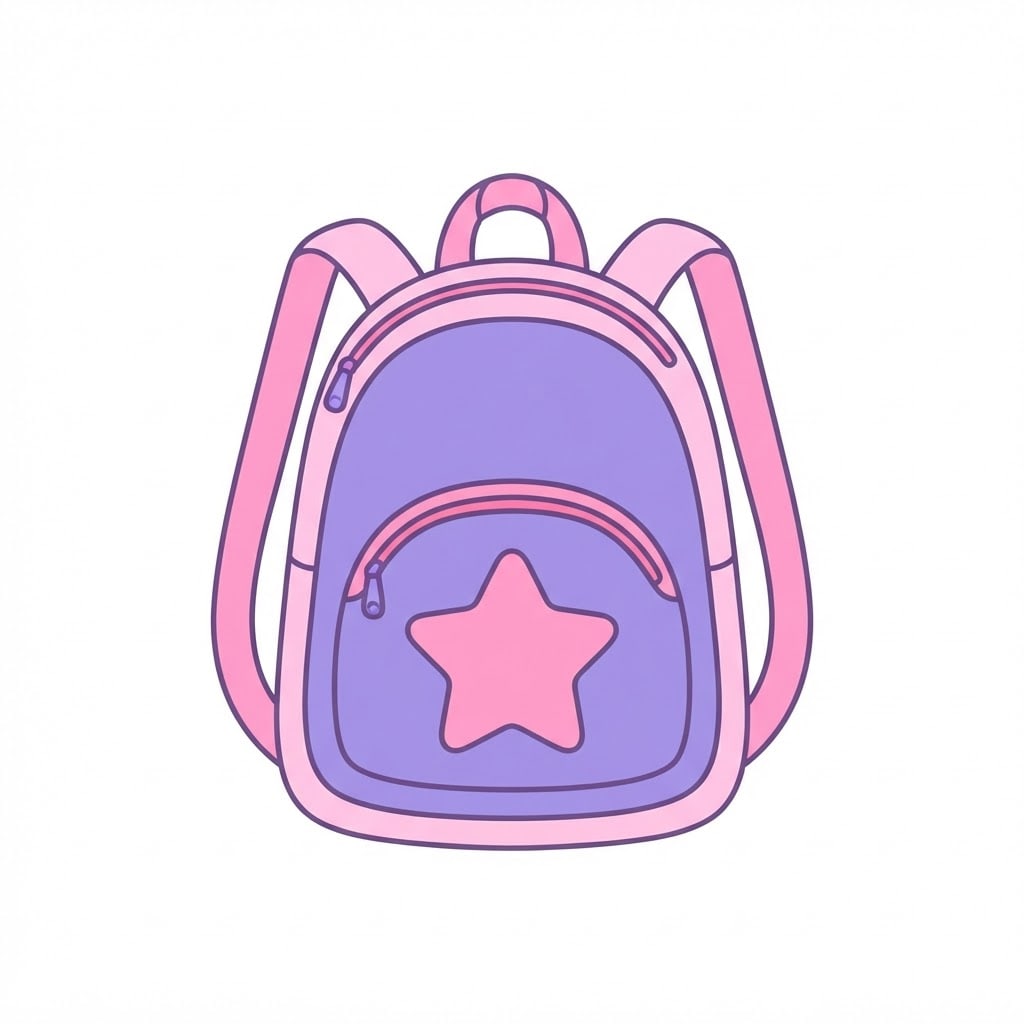 Image: Flat 2D cartoon illustration of a single child's b