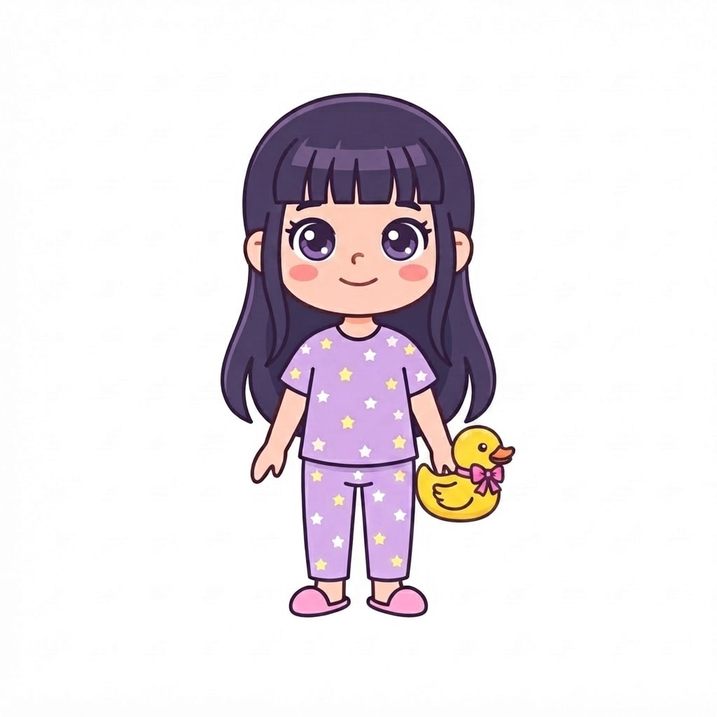 Image: Add ONLY a small yellow rubber duck with a pink bo