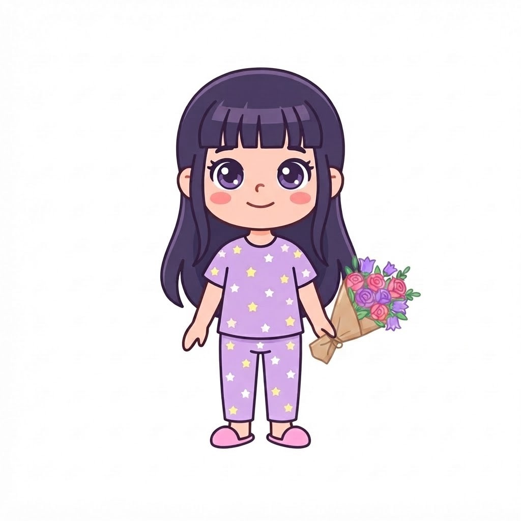 Image: Add ONLY a small bouquet of pink and violet flower