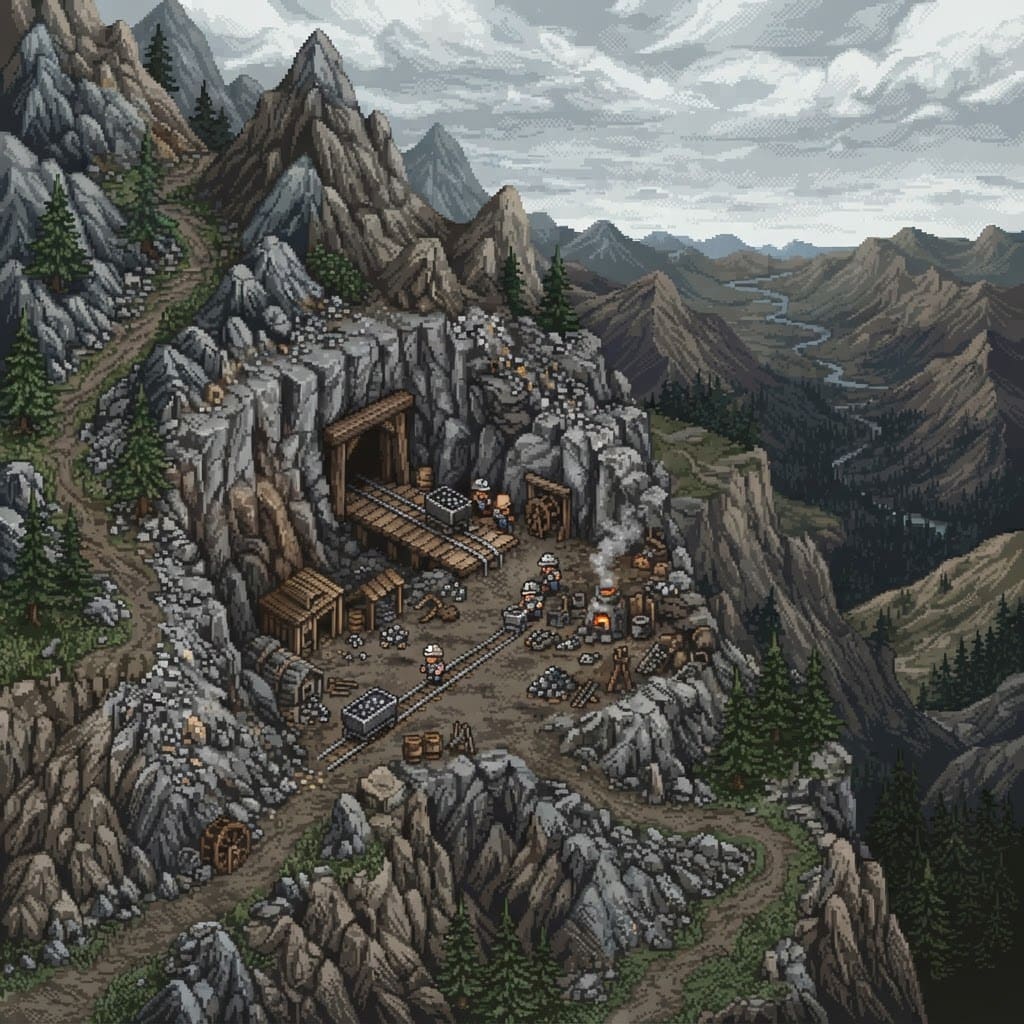 Image: 16-bit SNES pixel-art landscape illustration, Chro
