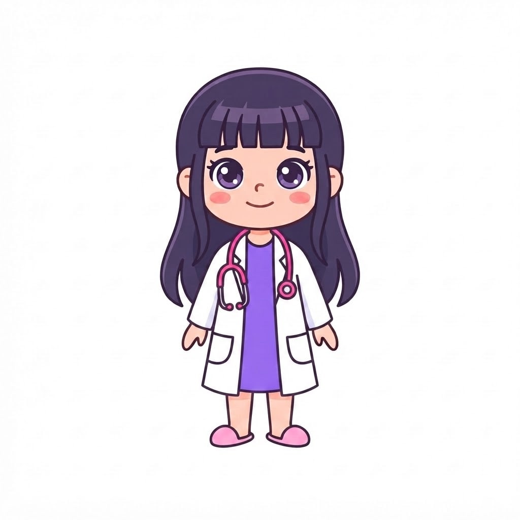 Image: Change ONLY her clothes to a doctor outfit: a whit
