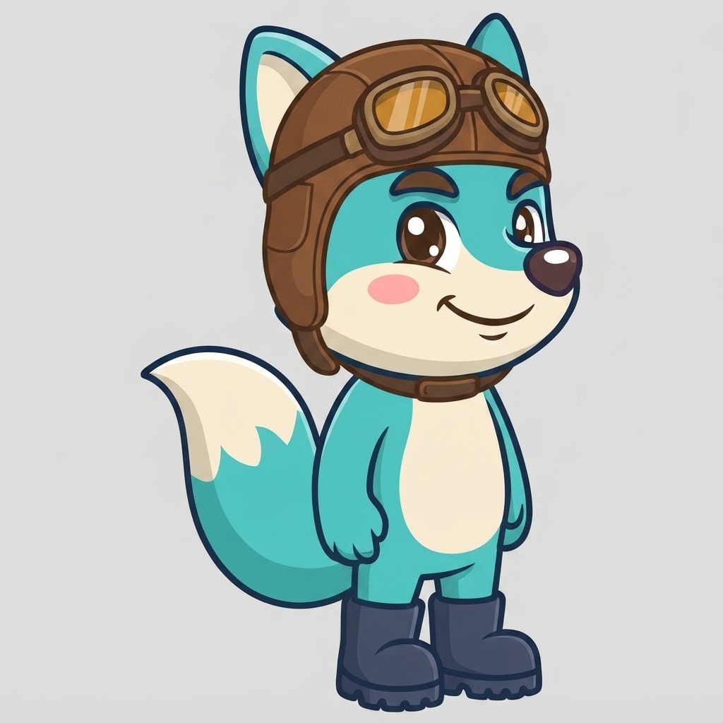 Image: Add a brown leather aviator flight cap onto this f