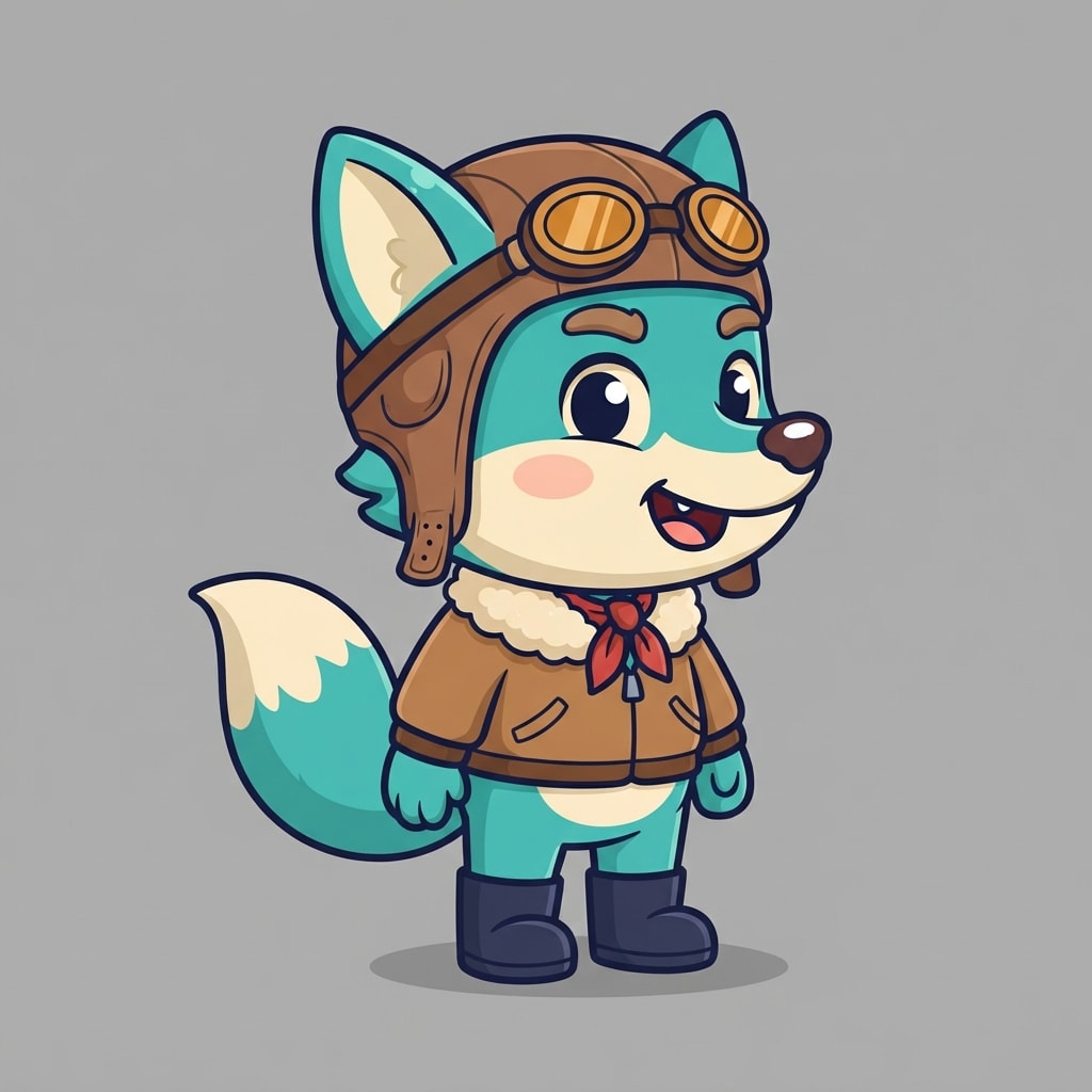 Image: Single 2D platformer mascot character, full body,