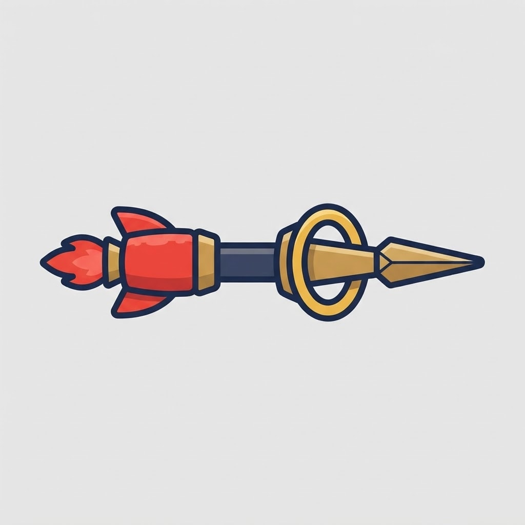 Image: A single game item, alone, on a plain flat light g