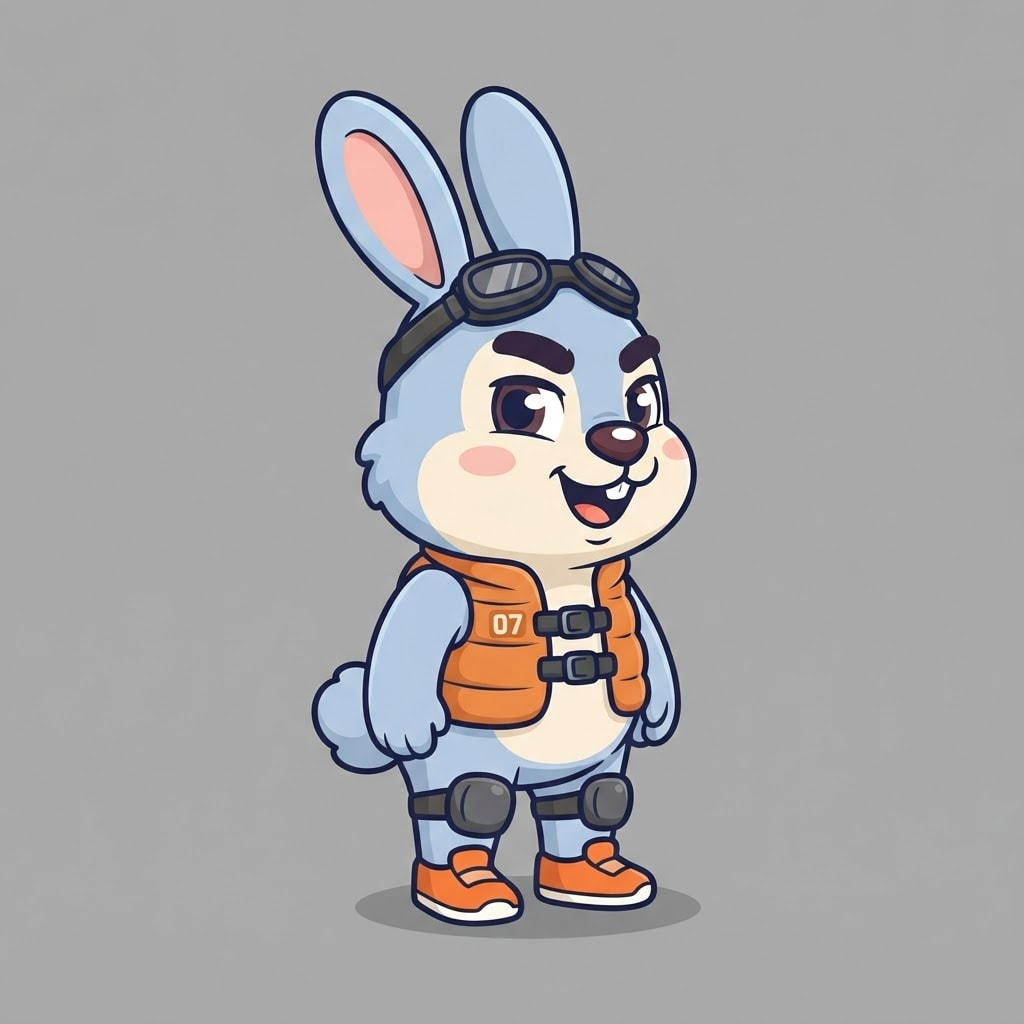 Image: Single 2D platformer mascot character, full body,