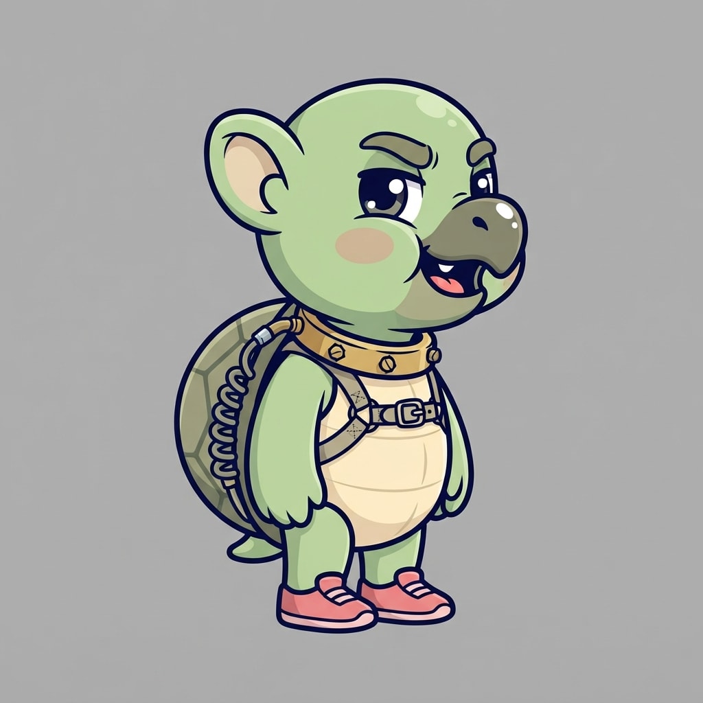 Image: Single 2D platformer mascot character, full body,