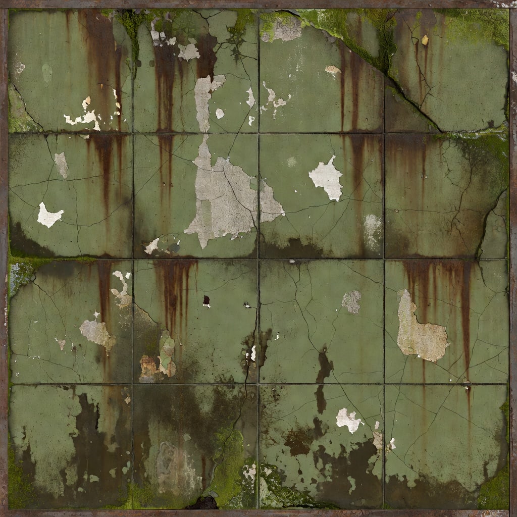 Entrance Wall Green Industrial Concrete Tileable