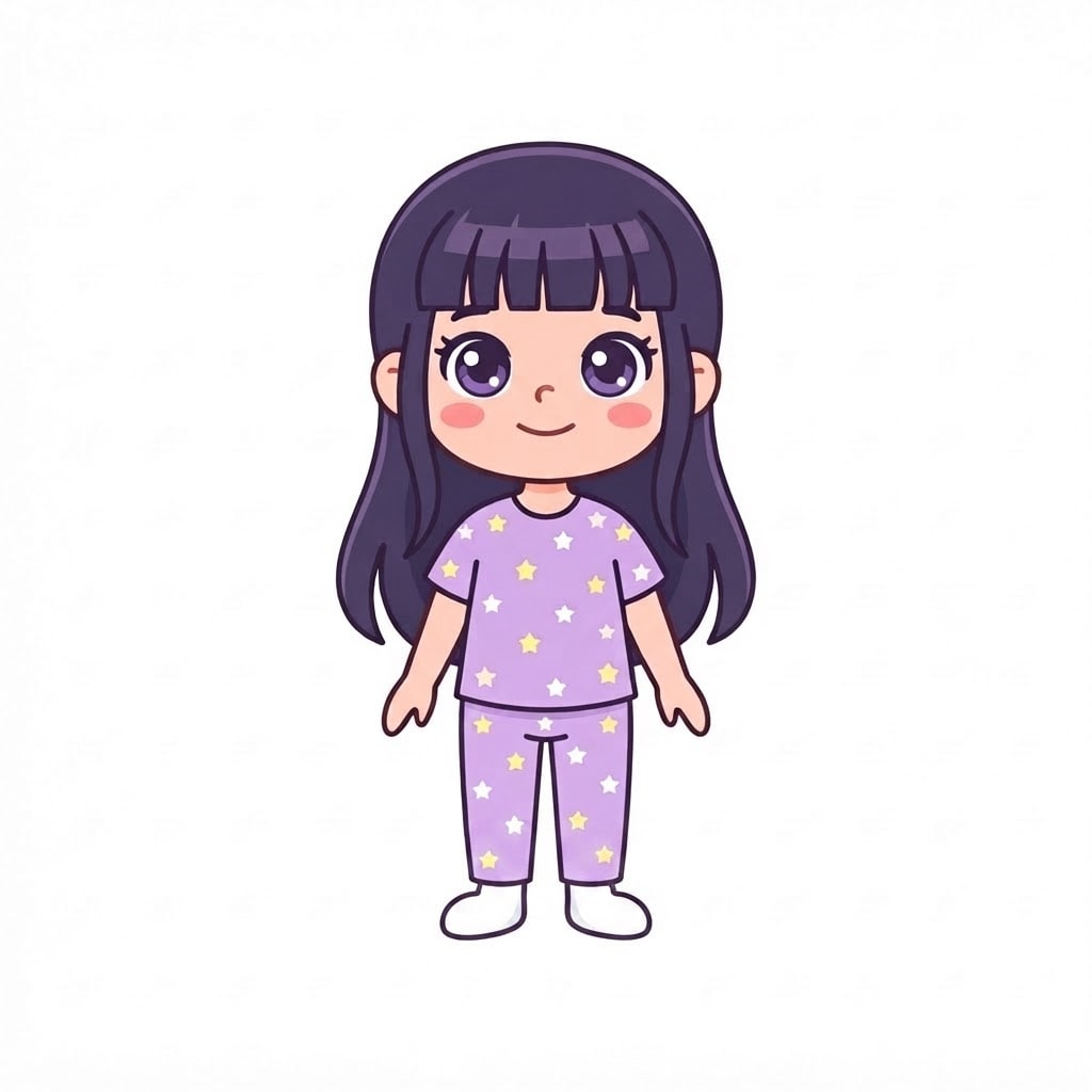 Image: Change ONLY her shoes to plain white ankle socks w