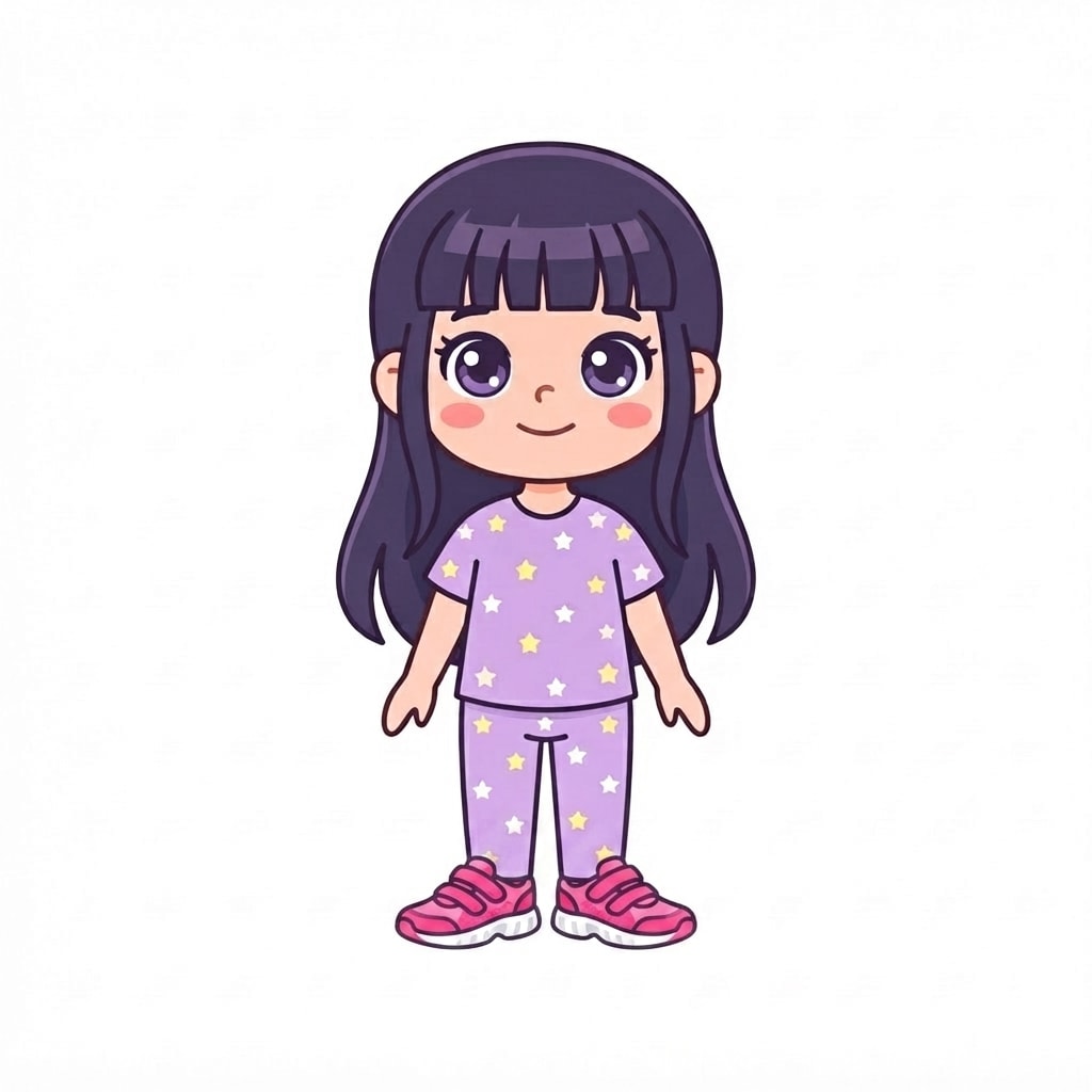 Image: Change ONLY her shoes to pink running trainers wit