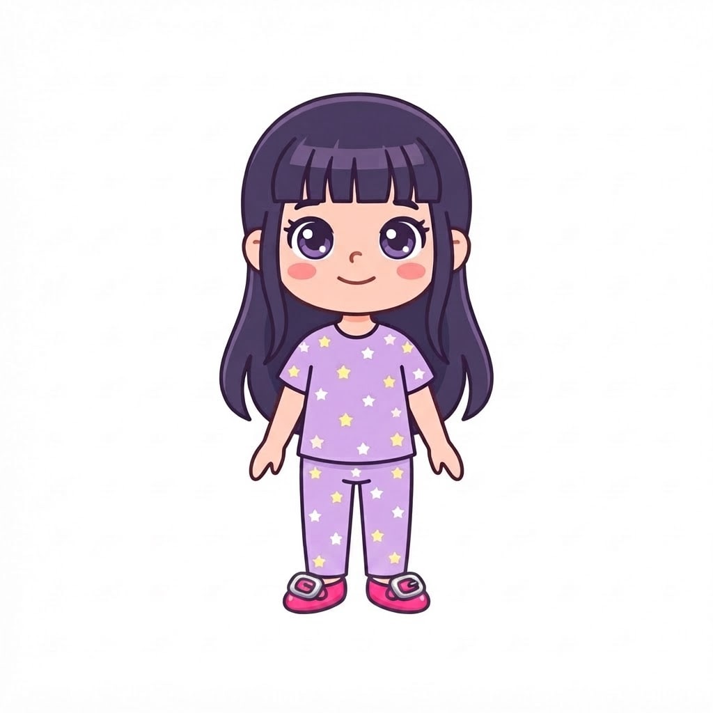 Image: Change ONLY her shoes to pink shoes with a big sil