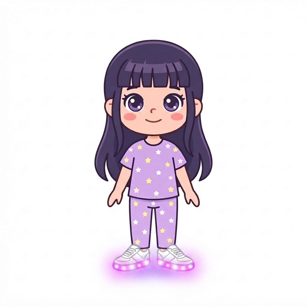 Image: Change ONLY her shoes to white trainers with glowi