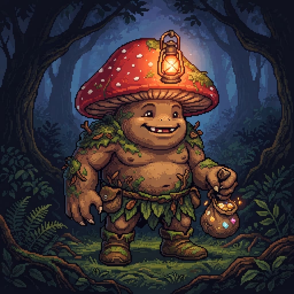Image: 16-bit pixel art boss monster, one creature only,