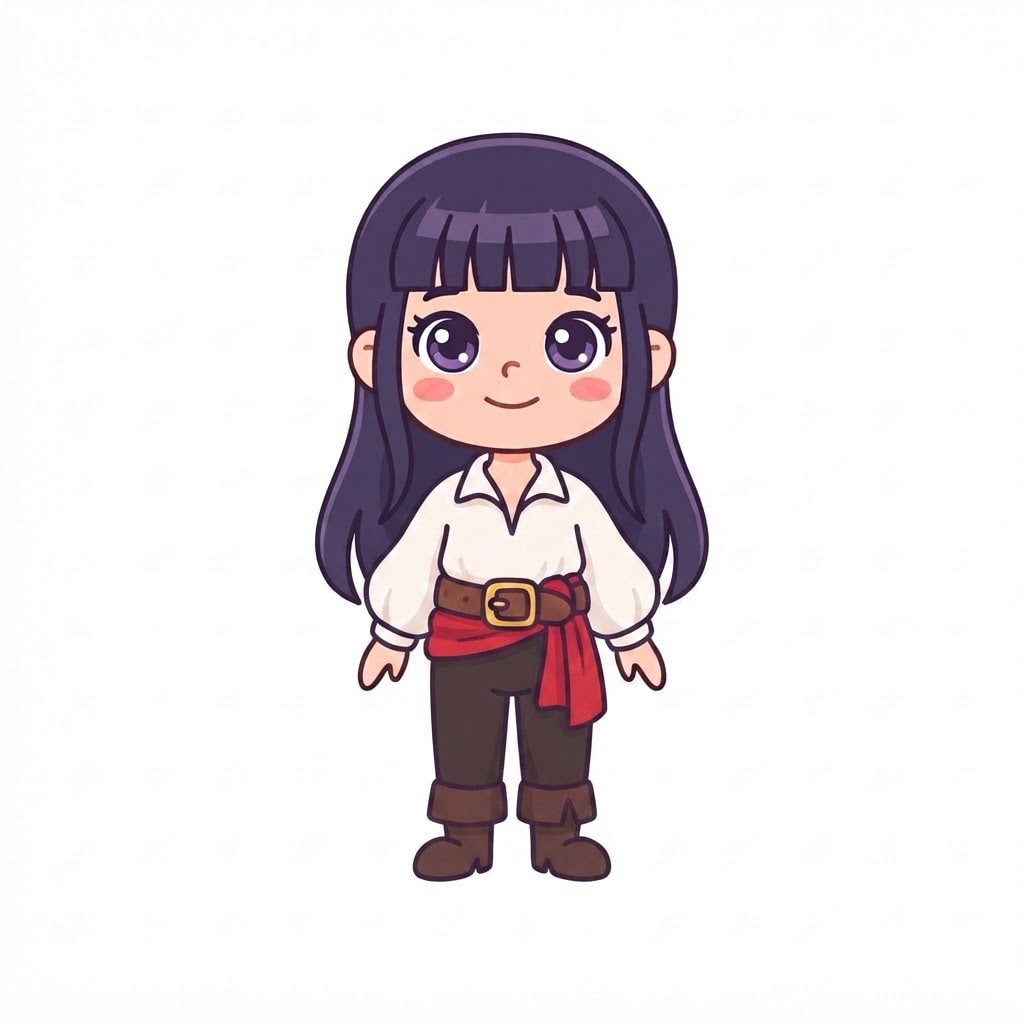 Image: Change ONLY her clothes to a pirate outfit: a whit