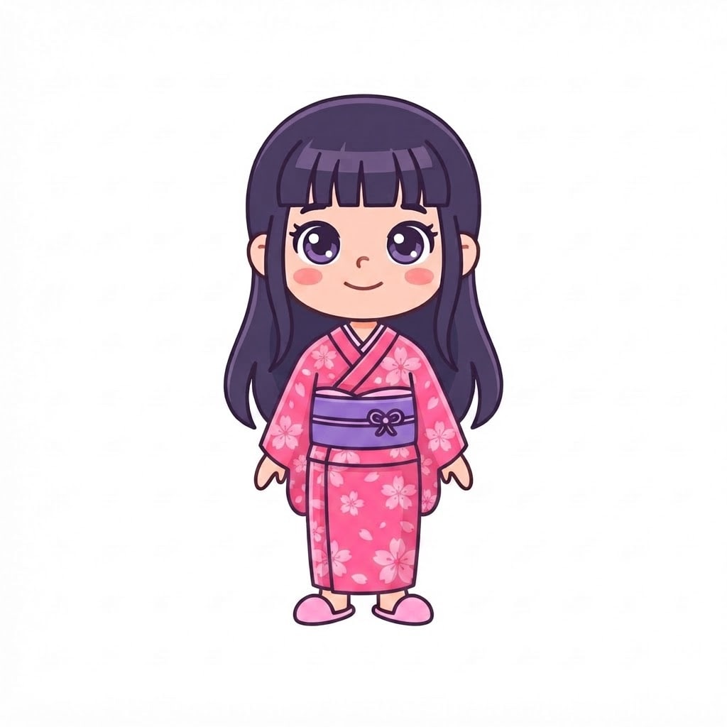 Image: Change ONLY her clothes to a Japanese kimono: a pi