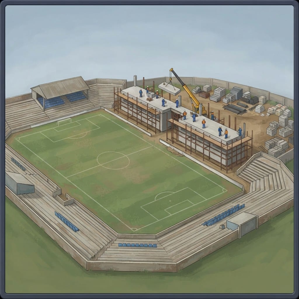 Image: stadium seating expansion construction, new tier o