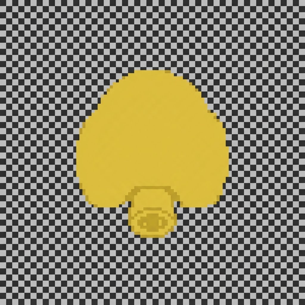 Image: A minimalist 2D pixel art game sprite of a small c