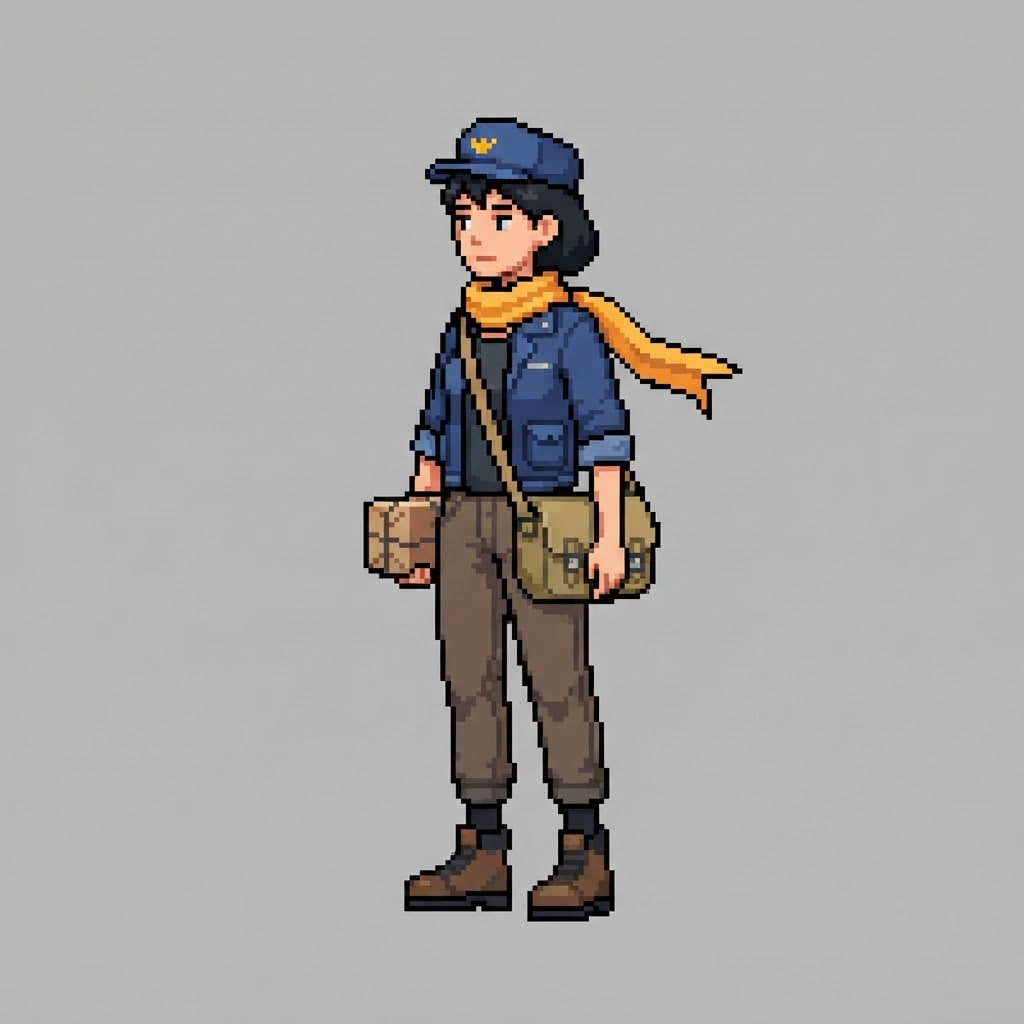 Pixel Art Courier Character