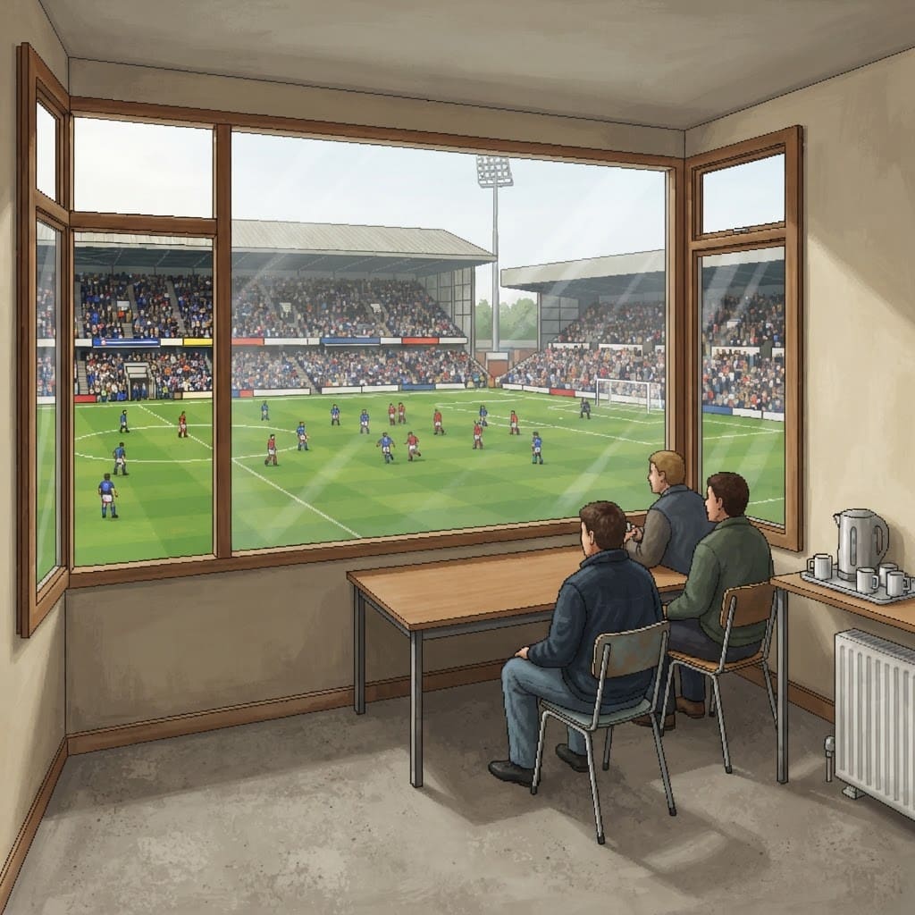 Image: executive hospitality boxes with glass windows ove