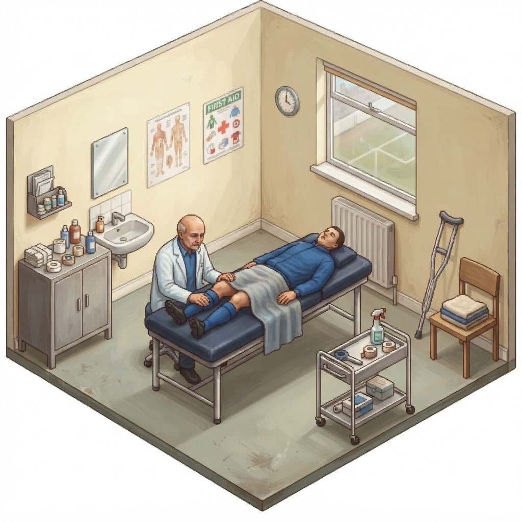 Image: sports medicine clinic treatment room for football