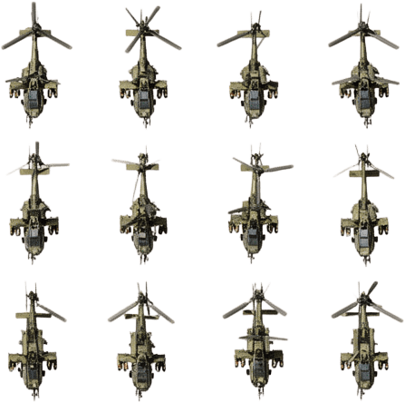 Military Attack Helicopter Sprite Sheet