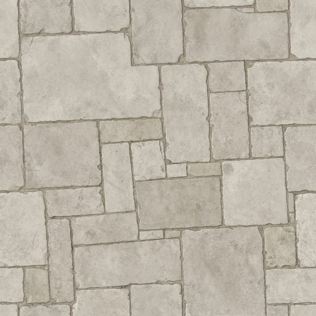 Image: Seamless tileable flat top-down texture of worn pa